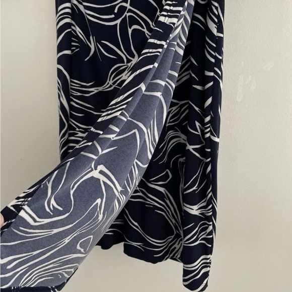 Lauren Ralph Lauren Women's Size 10 Black & White Jersey Sheath Dress Faux Wrap - Picture 8 of 15